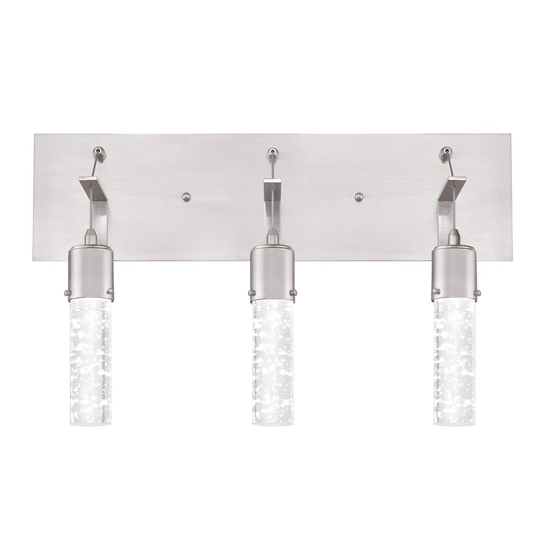 Westinghouse Lighting 63721 Cava Three-Light, 22 Watt LED Indoor Wall Fixture, Brushed Nickel Finish with Bubble Glass - Image 1