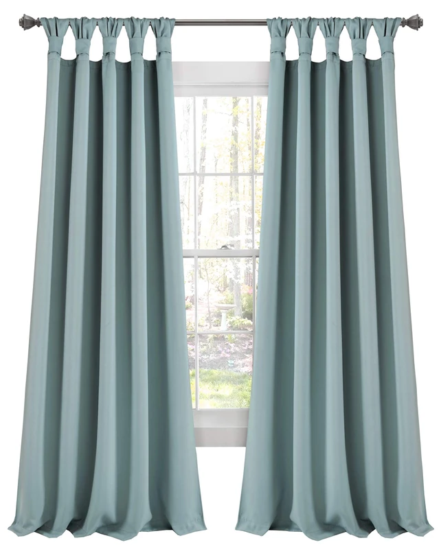 Lush Decor Insulated Knotted Tab Top Blackout Window Curtain Panel Pair, 84" x 52", Blue, Polyester, 52" W x 84" L (Pack of 1)