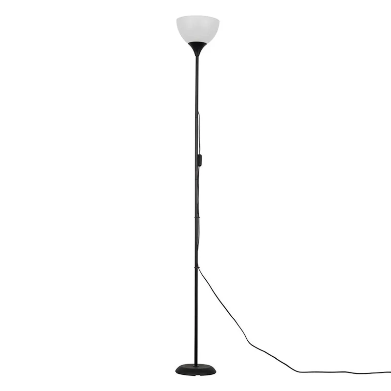 MiniSun | Modern Gloss Black Uplighter Floor Lamp with a White Shade | Floor Lamps & Torchieres, Home Décor & Improvement Essential