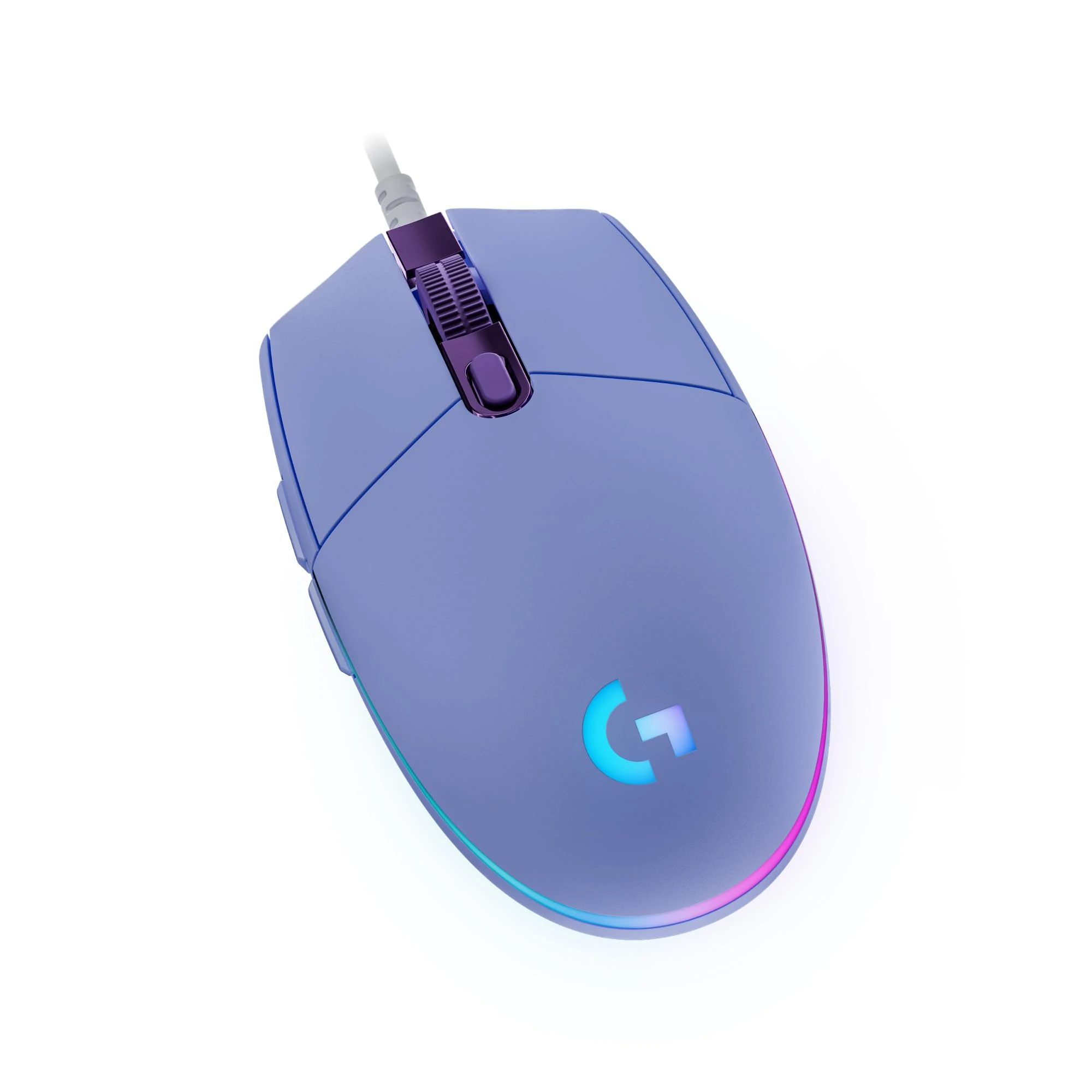 Logitech G203 LIGHTSYNC Gaming Mouse with Customizable RGB Lighting, 6 Programmable Buttons, Gaming Grade Sensor, 8K DPI Tracking, Lightweight - Lilac