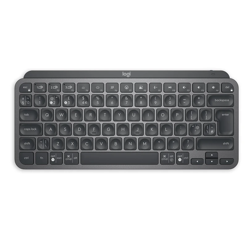 Logitech MX Keys Mini Minimalist Wireless Illuminated Keyboard, Compact, Bluetooth, Backlit, USB-C, Compatible with Apple macOS, iOS, Windows, Linux, Android, Metal Build, QWERTY UK Layout - Graphite