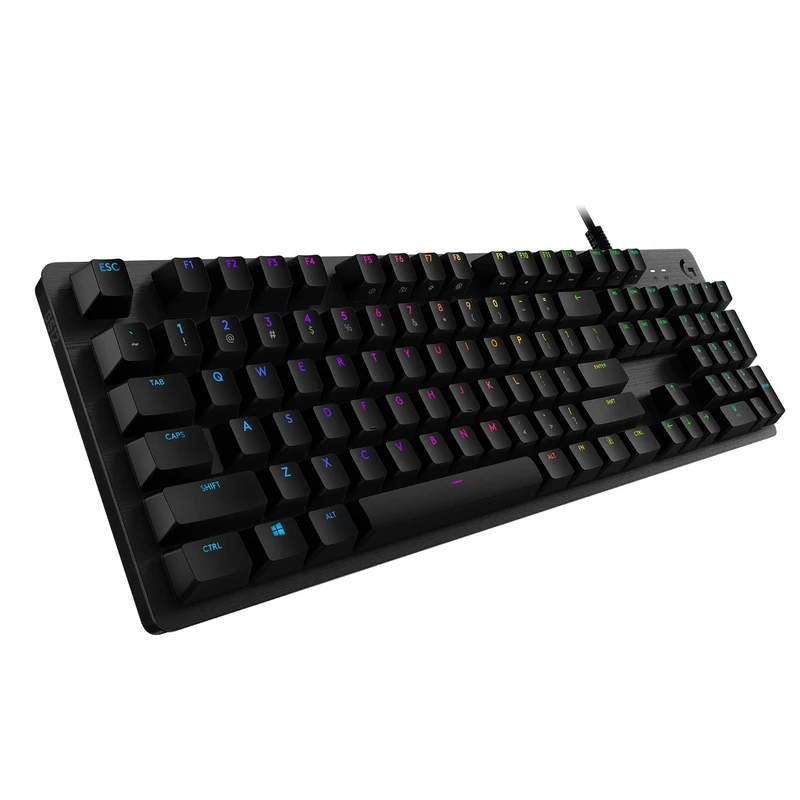 Logitech G 512 Mechanical Gaming Keyboard, GX Brown Tactile Switches, Lightsync RGB Lighting, USB Loop, Aluminium Housing, Programmable F Keys, German QWERTZ Layout - Black
