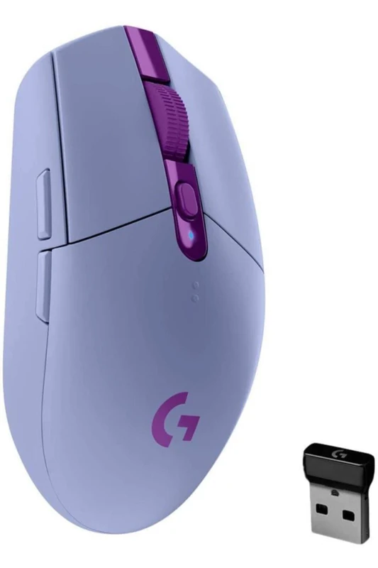 Logitech G305 Lightspeed Wireless Gaming Mouse, HERO Sensor, 12,000 DPI, Lightweight, 6 Programmable Buttons, 250h Battery Life, On-Board Memory, Compatible with PC/Mac - Lilac (German Packaging)