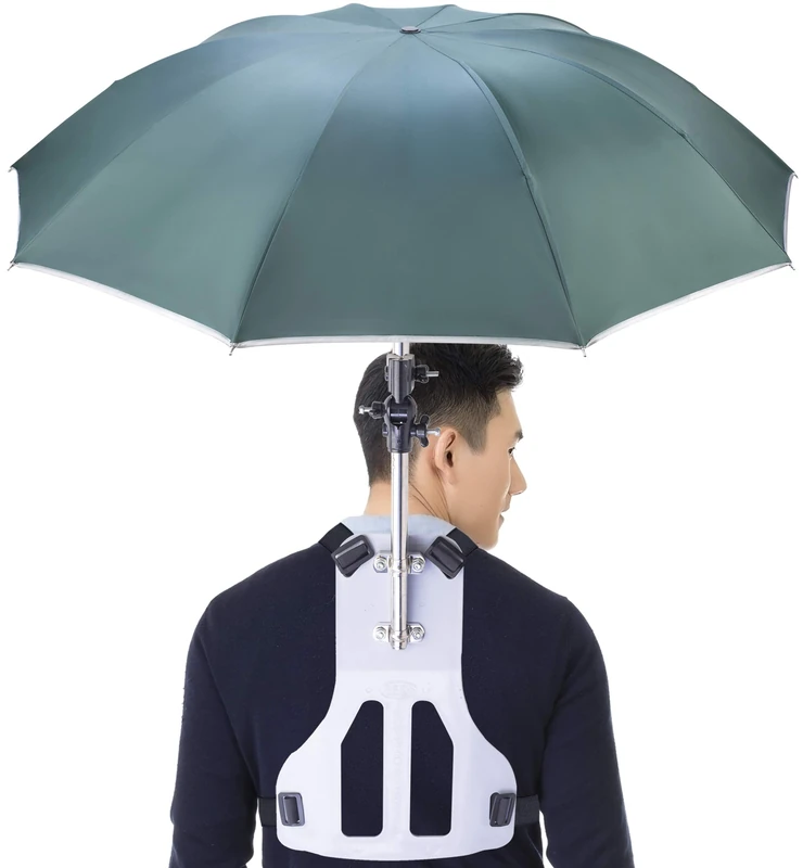 Primo Supply Wearable Hands-Free Umbrella Sun Rain Blocker Fishing Outdoor Use Running Jogging Get Shade and Avoid Hot Afternoons Outside and UV Sunburn | Green