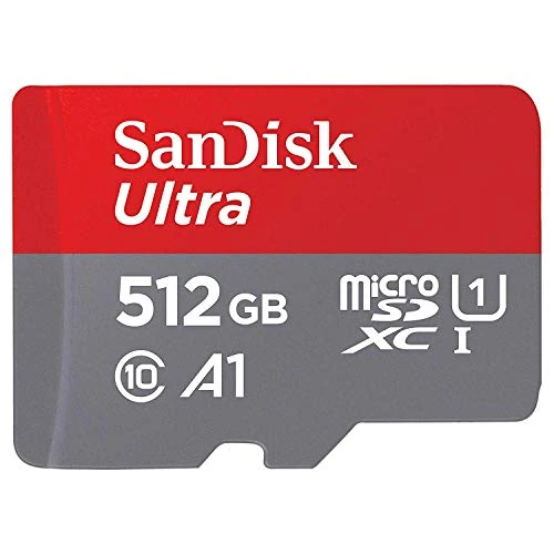 SanDisk 512GB Ultra MicroSDXC UHS-I Memory Card - 100MB/s, C10, U1, Full HD, A1, Micro SD Card - SDSQUAR-512G-GN6MN