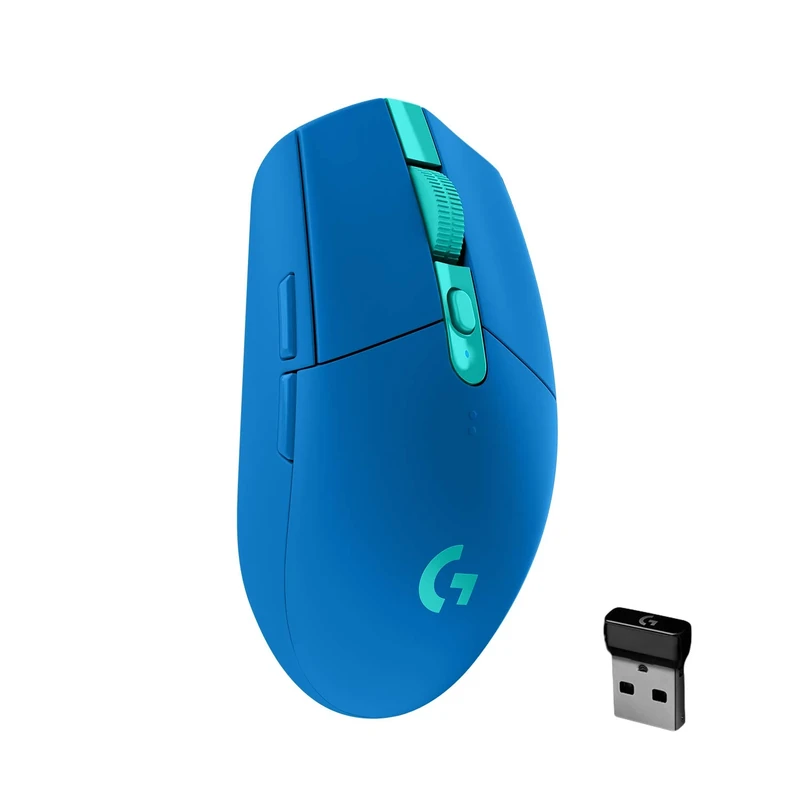 Logitech G305 Lightspeed Wireless Gaming Mouse, HERO Sensor, 12,000 DPI, Lightweight, 6 Programmable Buttons, 250h Battery Life, On-Board Memory, Compatible with PC/Mac - Blue (German Packaging)