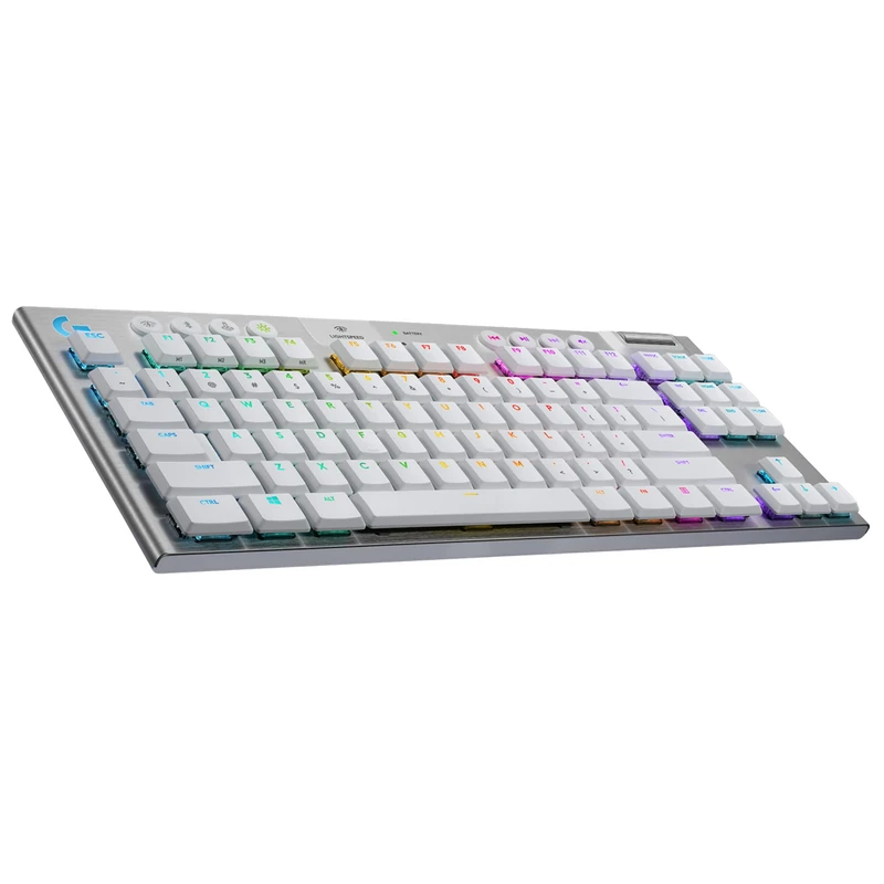 Logitech G 915 LIGHTSPEED TKL Wireless Mechanical Gaming Keyboard without Numeric Keypad Tactile GL Key Switch with Flat Profile Ultra Slim Design White QWERTZ Layout