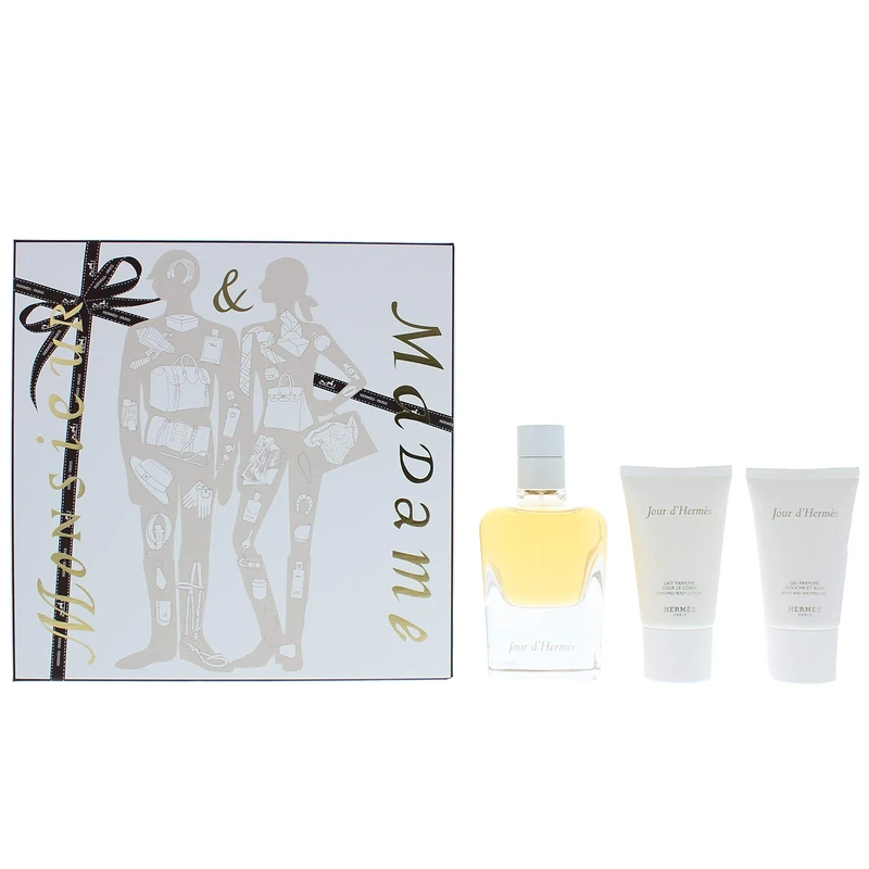 Hermes Jour d'Hermes Eau de Parfum, Perfumed Body Lotion and Shower Gel, 85 ml
