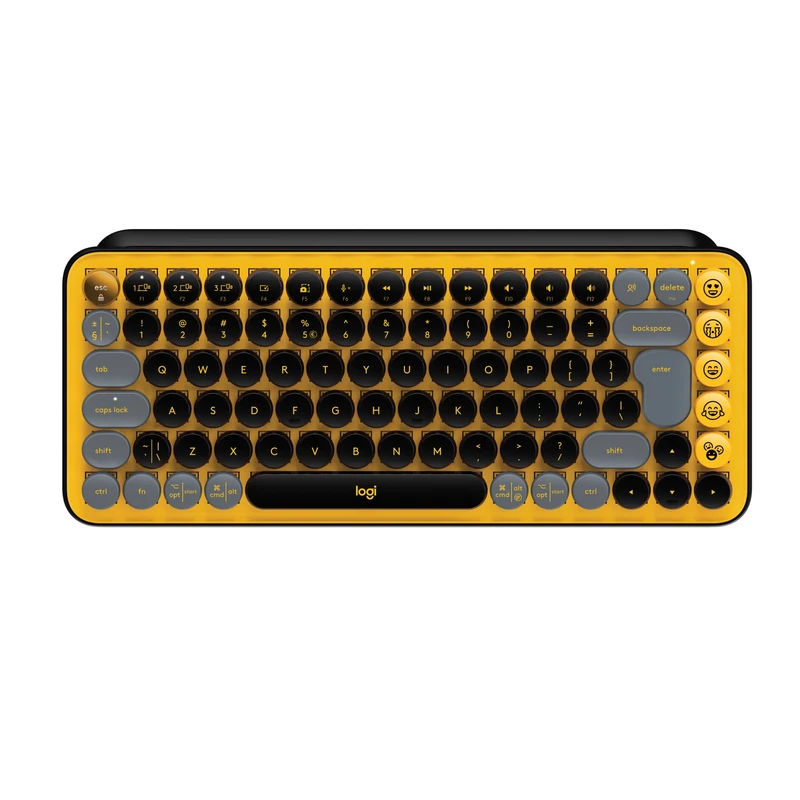 Logitech POP Keys Mechanical Wireless Keyboard with Customisable Emoji, Durable Compact Design, Bluetooth or USB Connectivity, Multi-Device, OS Compatible, QWERTY UK English Layout - Blast
