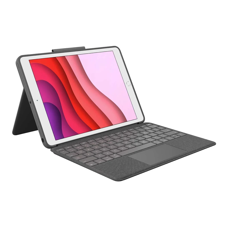 Logitech 920-009629 Combo Touch Trackpad Case for iPad (7th, 8th, 9th gen) With Precision Trackpad, Laptop-Like Backlit Keyboard, and Smart Connector Technology, Graphite, 10.2 Inch