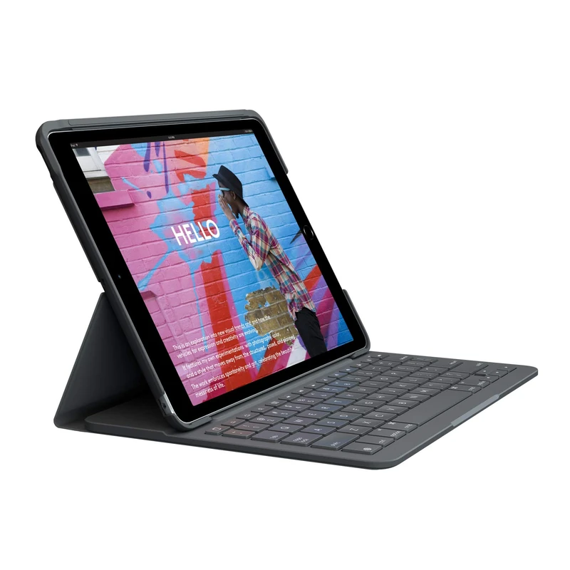 Logitech SLIM FOLIO iPad Keyboard Case 10.2 Inch, QWERTY Spanish Layout - Graphite Black