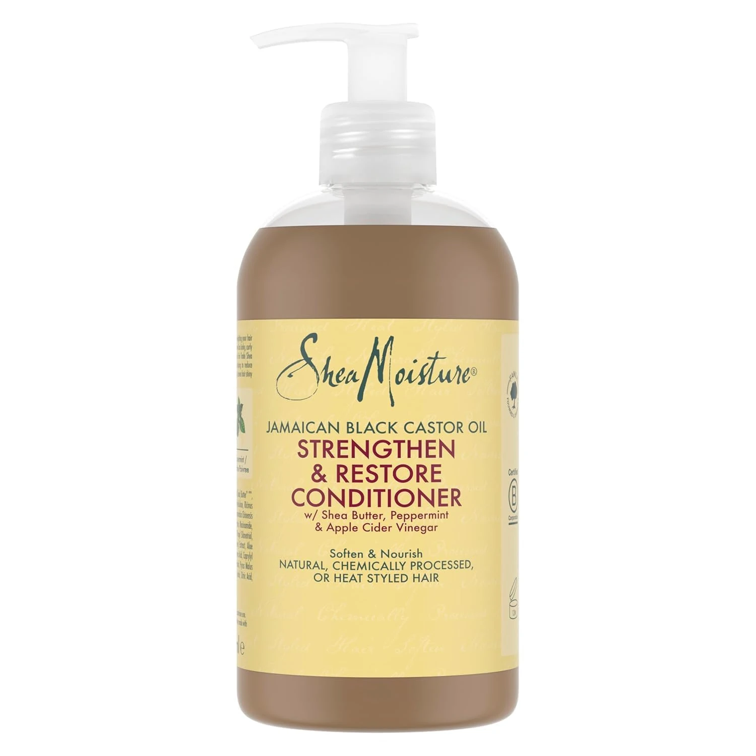 SHEA MOISTURE Jamaican Black Castor Oil Strengthen & Restore Conditioner no silicones or sulphates for chemically processed, heat styled or natural hair 384 ml