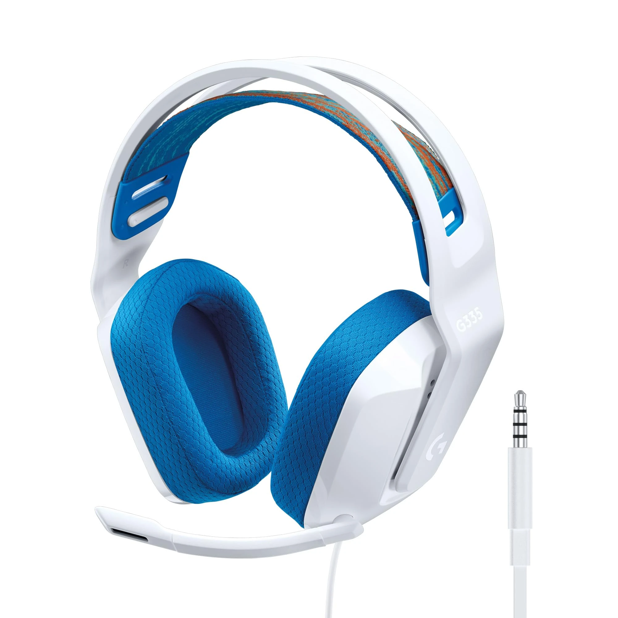 Logitech G G335 Wired Gaming Headset, with Microphone, 3.5mm Audio Jack, Comfortable Memory Foam Earpads, Lightweight, Compatible with PC, PlayStation, Xbox, Nintendo Switch & Switch 2 - White