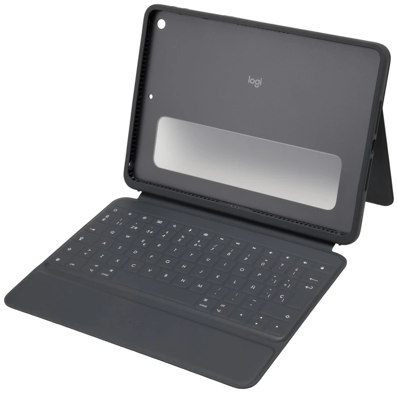 Logitech Rugged Folio - iPad (7th, 8th, & 9th generation) Protective Keyboard Case, QWERTY Italian Layout - Graphite