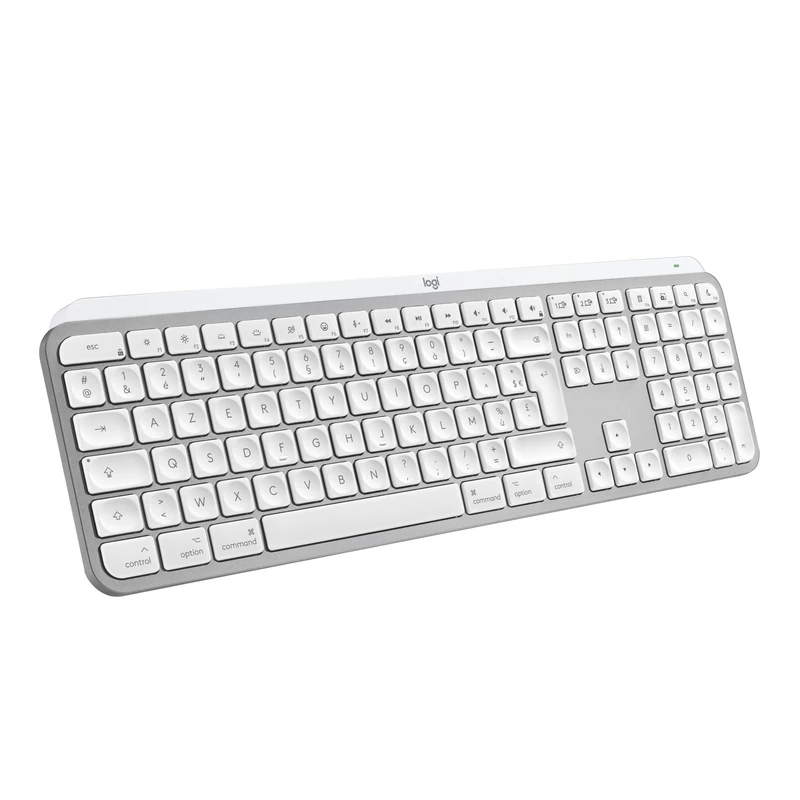 Logitech MX Keys S for Mac, Wireless Keyboard, Fluid, Precise Laptop-Like Typing, Programmable Keys, Backlit, Bluetooth USB C Rechargeable for MacBook Pro, Macbook Air, iMac, iPad - Pale Grey - AZERTY