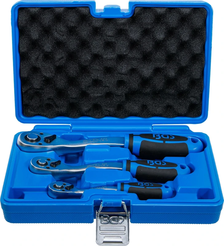 BGS 621 | Reversible Ratchet Set | Fine Tooth | 6.3 mm (1/4") - 10 mm (3/8") - 12.5 mm (1/2") | 3 pcs.