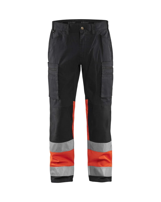 BLÅKLÄDER Hi Vis Trousers Stretch Men 42R Black/Red