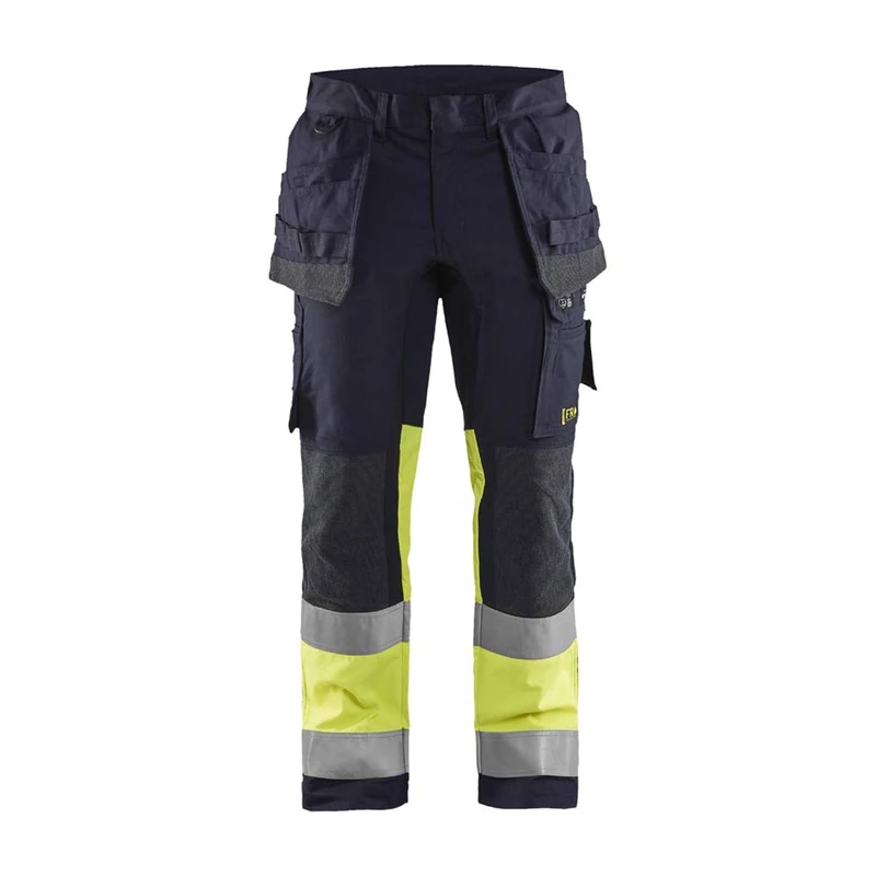 Blaklader 148715128933C46 Multinorm Inherent Work Trousers with Stretch, Navy/Yellow, Size C46