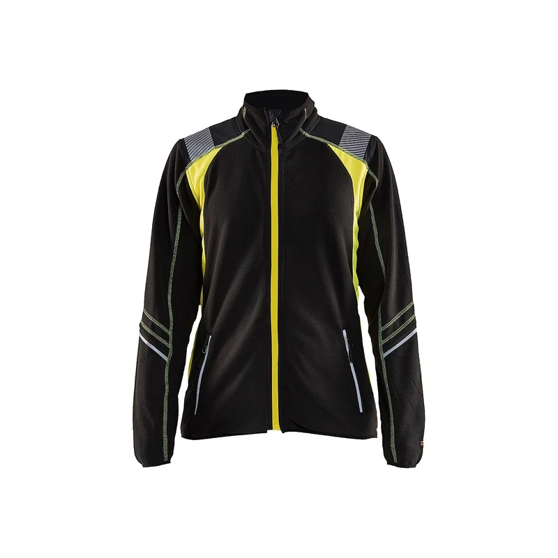 Blaklader 497310109933L Women's Microfleece Jacket, Black/Yellow, Size L
