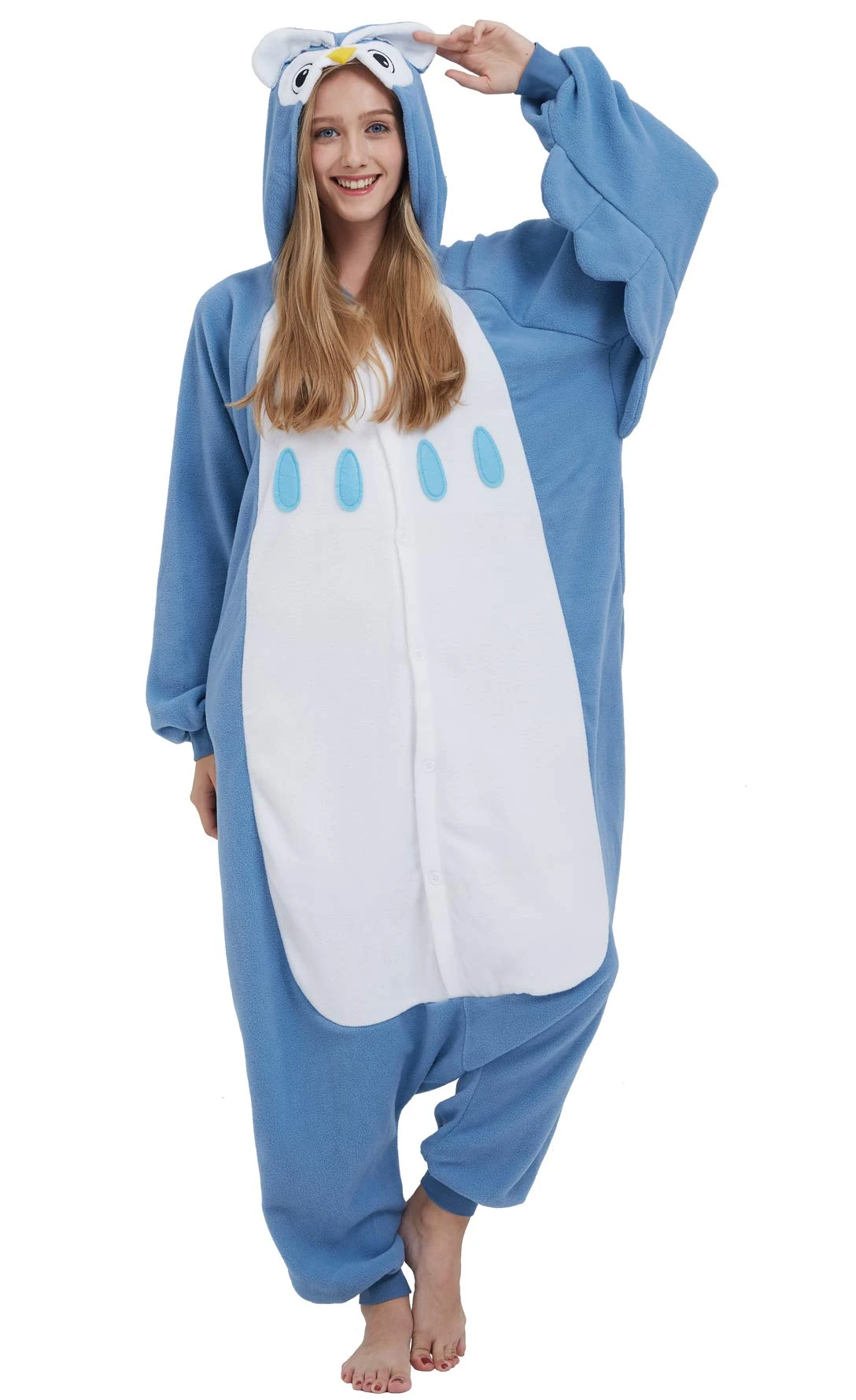 ULEEMARK Women's Adult Pajamas Unisex Animal Onesies Novelty Pyjamas Nightwear Halloween Homewear Cosplay Costume Loungewear Onepiece Owl XL(178-187CM)