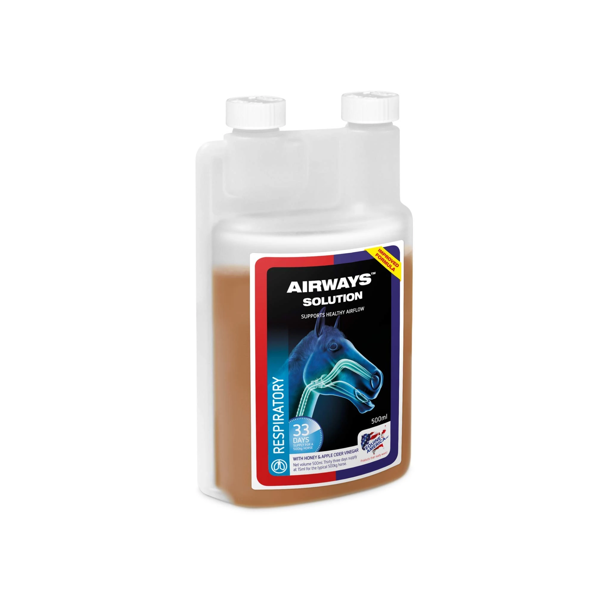 Equine America (500ml) Airways Solution to Support Respiratory Health for Horse & Pony. Premium Ready to Use Horse Supplement For Airways and Performance. Contains Natural Ingredients.