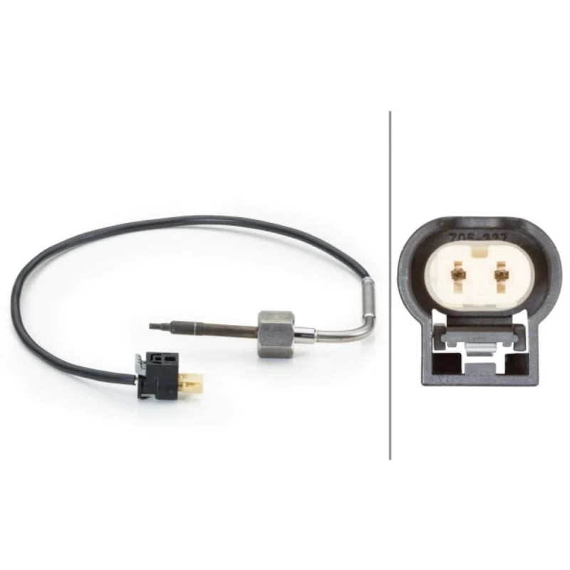 HELLA 6PT 014 494-011 Sensor, exhaust gas temperature - 2-pin connector - Bolted - Cable: 360mm