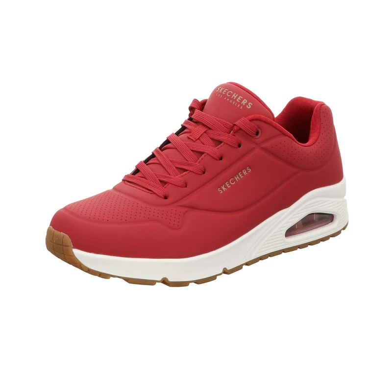Skechers Men's Uno Stand On Air Trainers, Dark Red Durabuck/White Trim, 7 UK