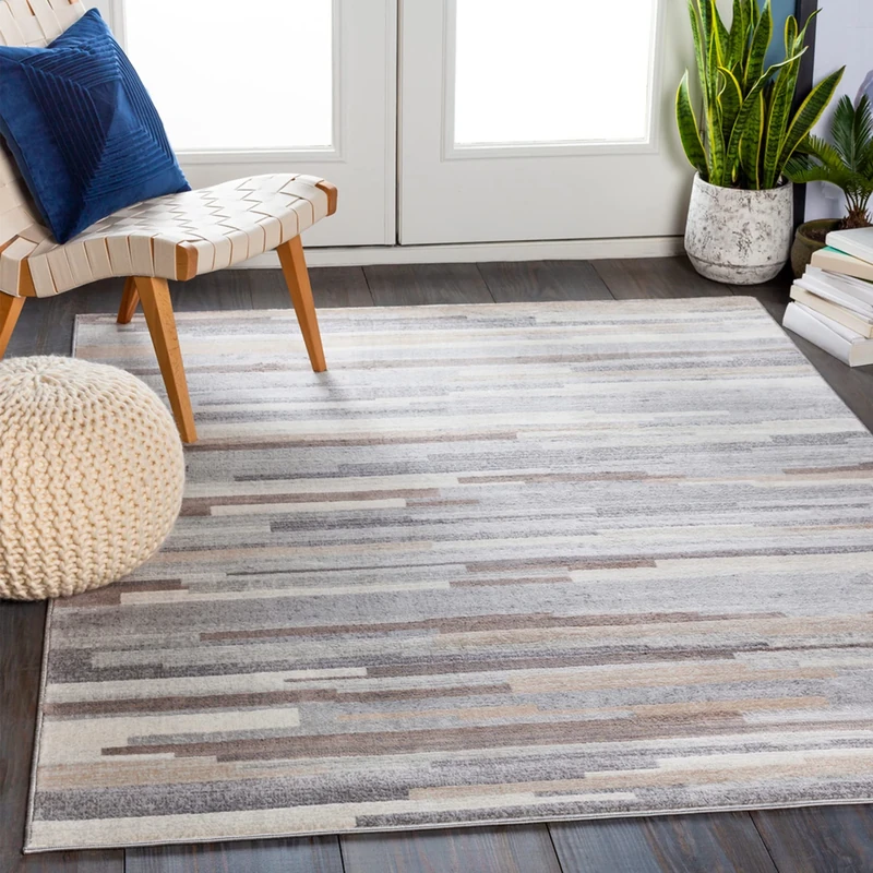 Livabliss Granada Abstract Rug - Area Rugs Living Room 200x274 cm, Dining Room, Lounge, Kitchen, Bedroom - Modern Marble Large Rug, Soft Luxurious Easy Care Medium Pile, Grey, Tan and Ivory