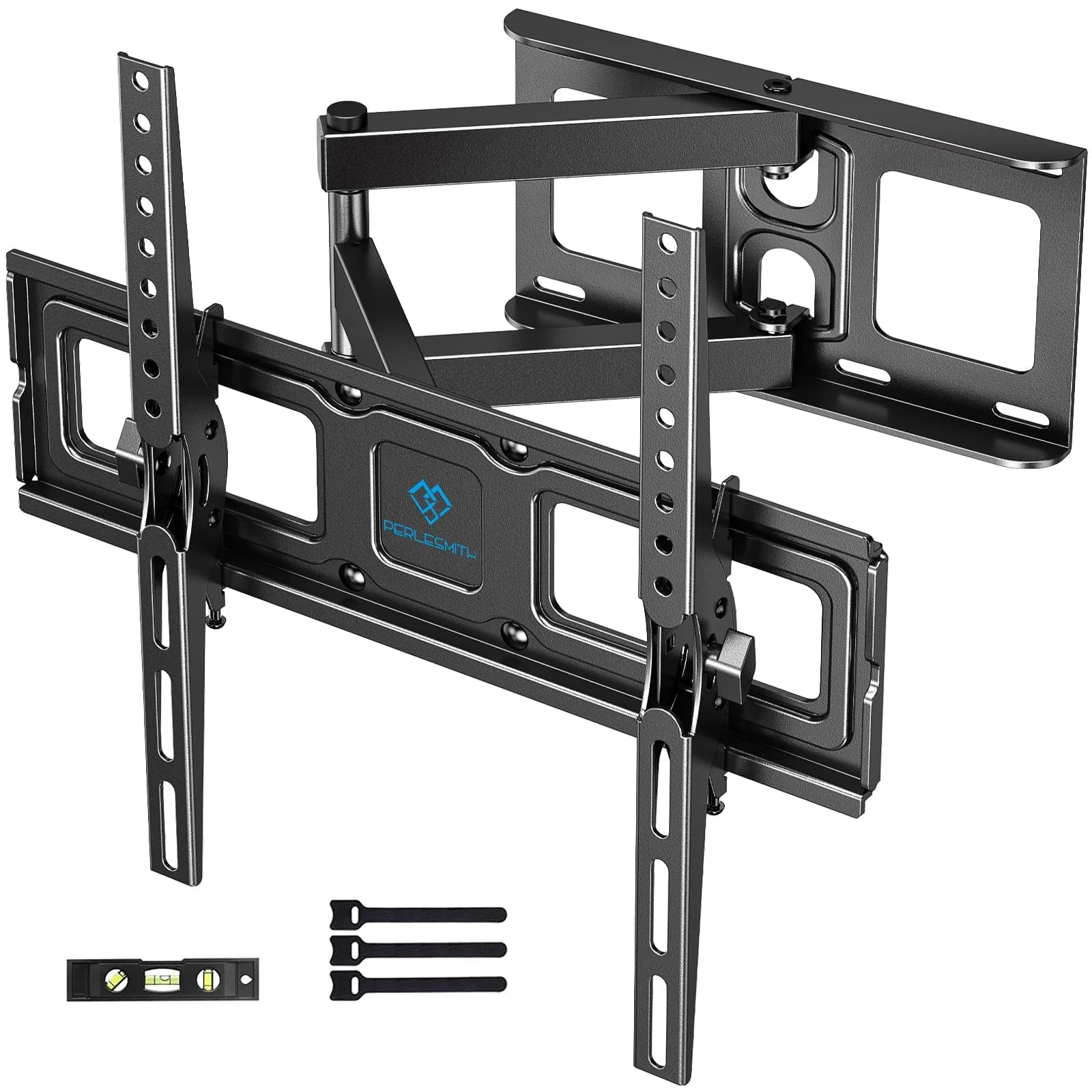 PERLESMITH TV Wall Bracket for 26-60 inch TVs, Swivel Tilt TV Bracket with Tool-free Tilt Adjustment and Spirit Level, Wall Mount Supports up to 40kg, Max VESA 400x400mm PSMFK10