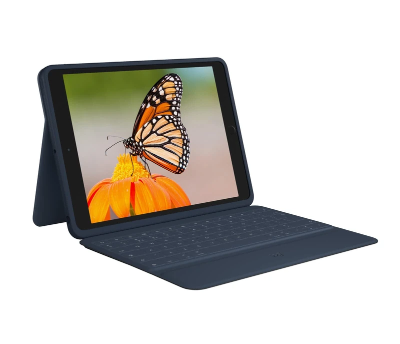 Logitech Rugged Combo 3 iPad Keyboard Case with Smart Connector for iPad (7th, 8th and 9th Generation) German QWERTZ Layout - Blue