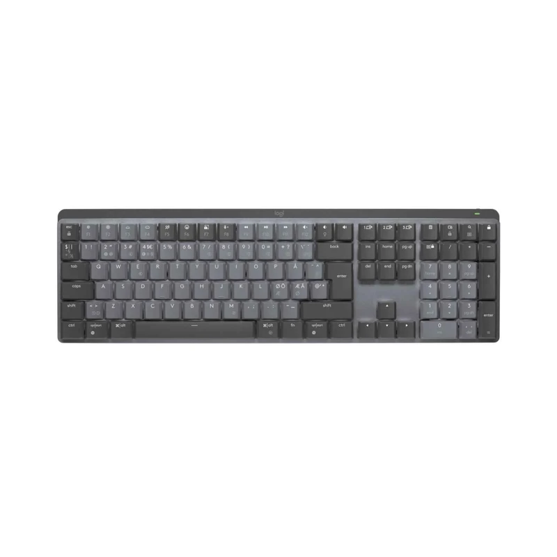Logitech MX Mechanical Wireless Illuminated Performance Keyboard, Tactile Quiet Switches, QWERTY Pan Nordic Layout - Grey