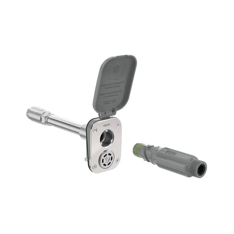 Aquor House Hydrant V2+ Frost-Free Outdoor Garden Faucet with Quick Connect and Anti-Siphon, 8 inch, Slate Gray Polymer