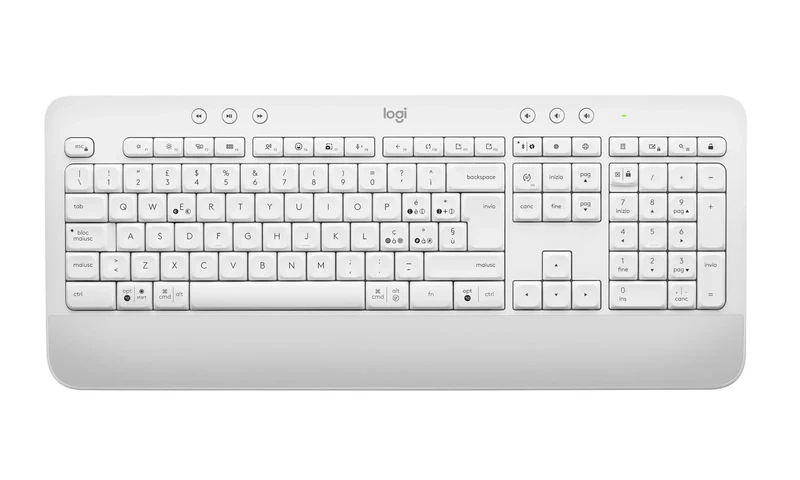 Logitech Signature K650 Wireless Keyboard with Wrist Rest, QWERTY Italian - White