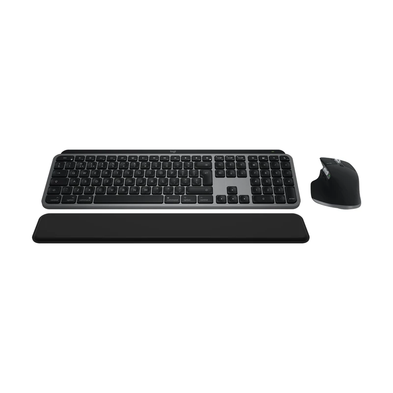 Logitech MX Keys S Combo for Mac, Wireless Keyboard and Mouse With Palm Rest, Backlit Keyboard, Fast Scroll Wireless Mouse, Bluetooth USB C for MacBook Pro, Macbook Air, iMac, iPad - QWERTY
