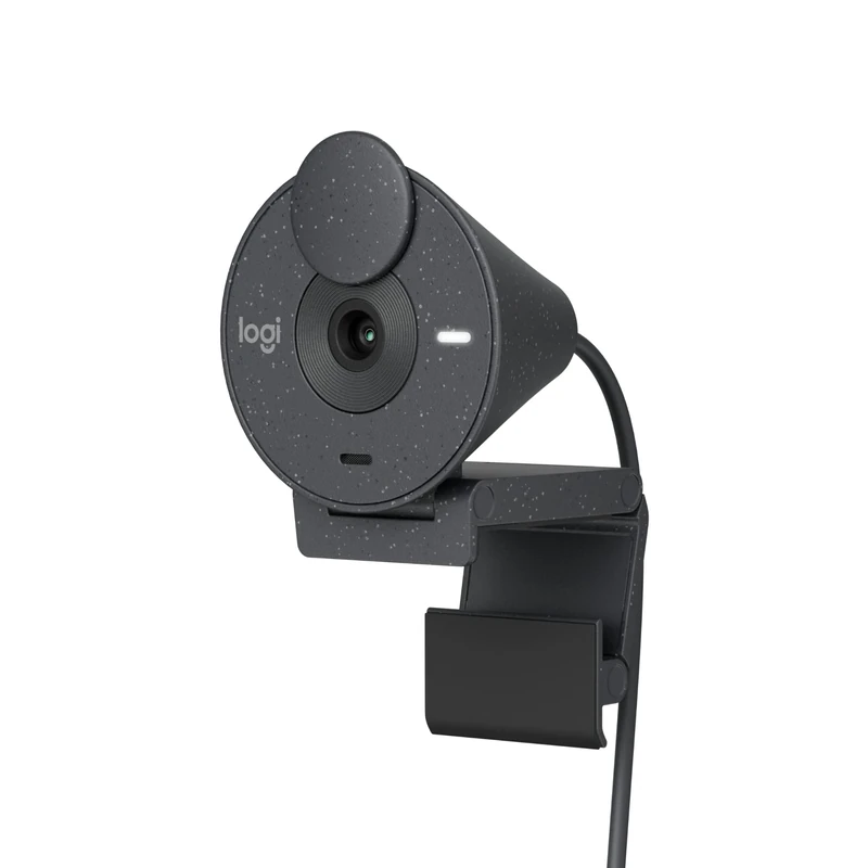 Logitech Brio 300 Full HD Webcam With Privacy Shutter, Noise Reduction Microphone, USB-C, Ceritified Zoom, Microsoft Teams, Google Meet, Auto Light Correction, Streaming Webcam - Graphite