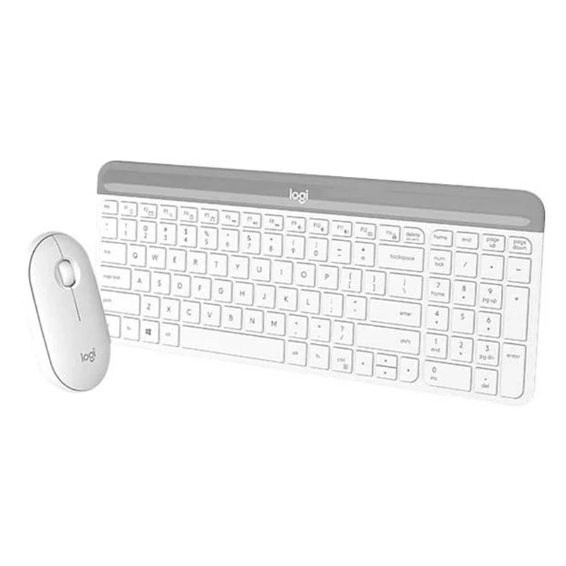 Logitech Slim Wireless Keyboard and Mouse Combo MK470, QWERTY Pan Nordic Layout - White