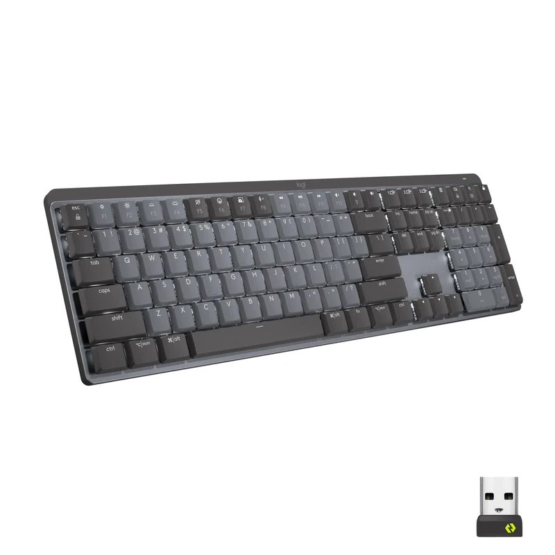 Logitech MX Mechanical Wireless Illuminated Performance Keyboard, Tactile Quiet Switches, QWERTZ German Layout - Grey