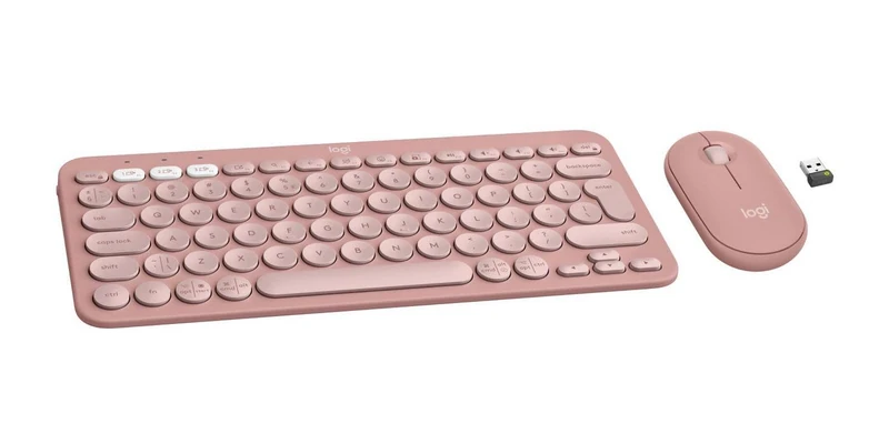 Logitech Pebble 2 Combo - QWERTY US International Layout, Tonal Rose