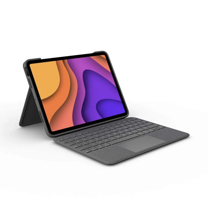 Logitech Folio Touch iPad Keyboard Case for iPad Air 4th and 5th generation 2020, 2022, QWERTZ German Layout - Grey
