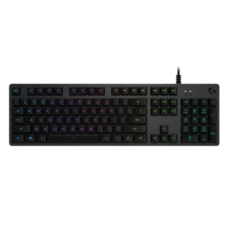 Logitech G 512 Mechanical Gaming Keyboard, RGB LIGHTSYNC, Backlit Keys, GX-Touch Brown, Aluminum Alloy, Customizable F Keys, USB Passthrough, QWERTY ES Layout - Charcoal/Black