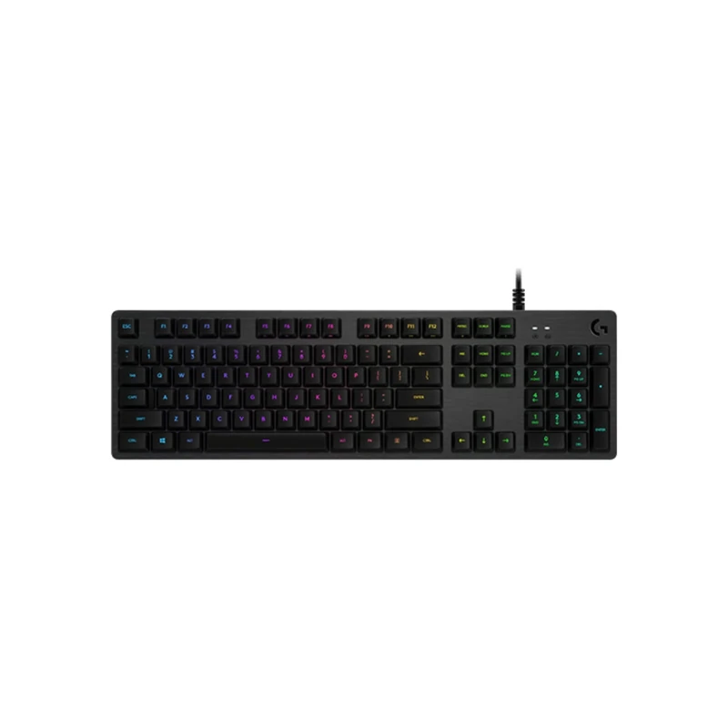Logitech G 512 Mechanical Gaming Keyboard, RGB LIGHTSYNC, Backlit Keys, GX-Brown Touch, Aluminum Alloy, Customizable F Keys, USB Passthrough, QWERTY PT Layout - Charcoal/Black