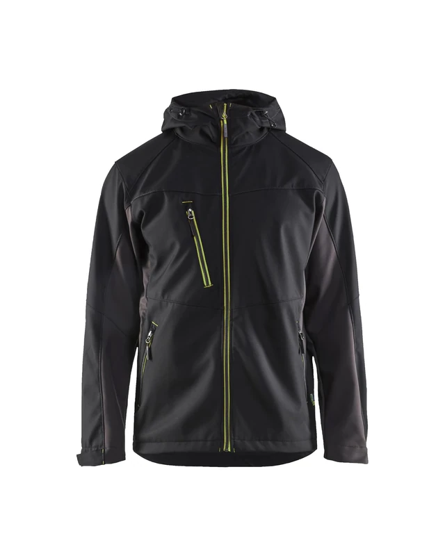 Blaklader 4753251699334XL Softshell Jacket, Black/Yellow, Size 4XL