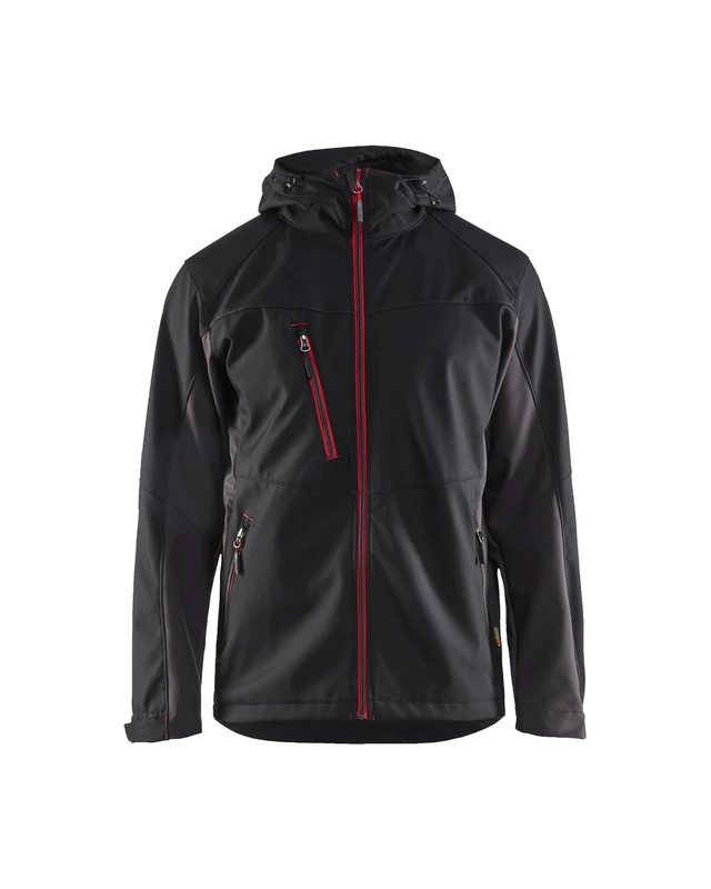Blaklader 475325169956XXL Softshell Jacket, Black/Red, Size XXL