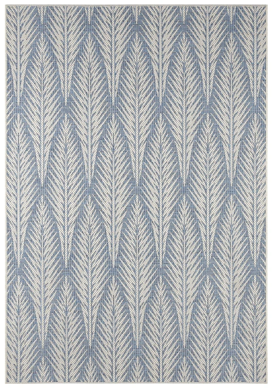 bougari Indoor and Outdoor Flat Weave Rug Pella Taupe Azure Blue 160 x 230 cm