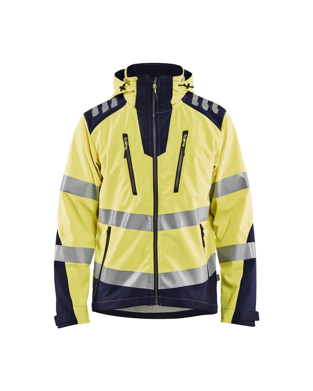 BLÅKLÄDER Hi Vis Softshell Men XXXL Yellow/navy blue