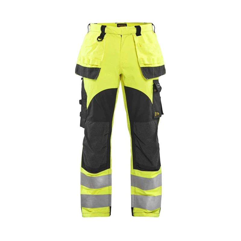 BLÅKLÄDER Blaklader 158915123389C146 Multinorm Inherent Work Trousers, High Vis Yellow/Navy, Size C146
