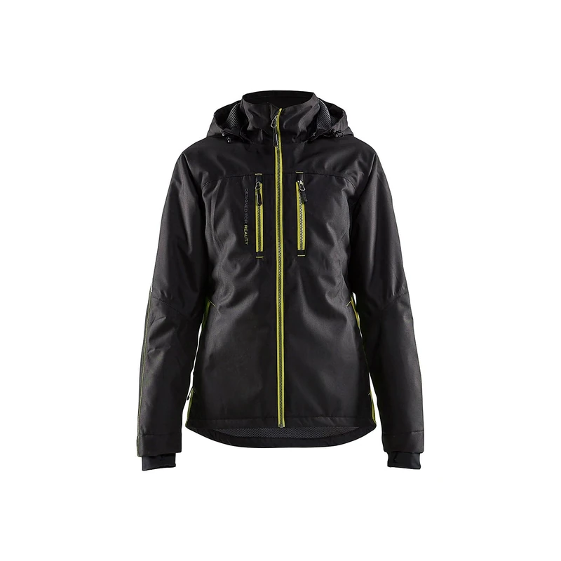 Blaklader 497219779933XL Women's Functional Jacket, Lightly Lined, Black/Yellow, Size XL