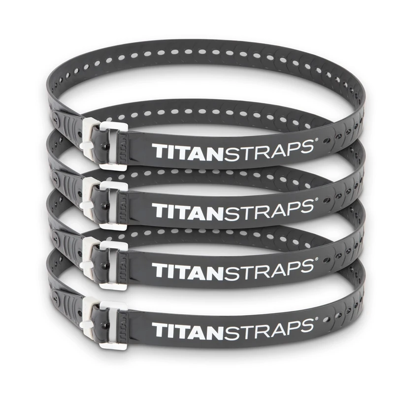Titan Industrial Straps – Strong & Simple Tie-Downs for Construction (Welders, DIY Home) & 1st Responders – 3 Year Warranty, Batch Tested – 70 lb. Working Load, 36" Length, Black, 4-Pack