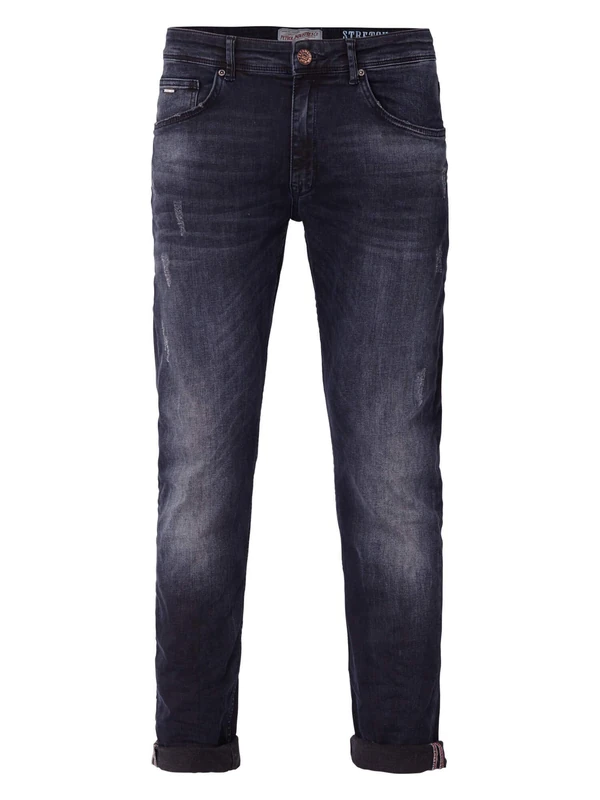 Petrol Industries Men's Men Denim Slim fit Suit Trousers, Blue Black,