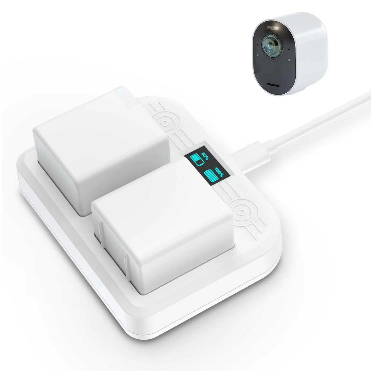 HOLACA Dual Charging Station Compatible with Arlo Ultra Ultra 2 Arlo Pro 3 Pro 4,Charge Up to Two Arlo Ultra Arlo Pro 3 Batteries